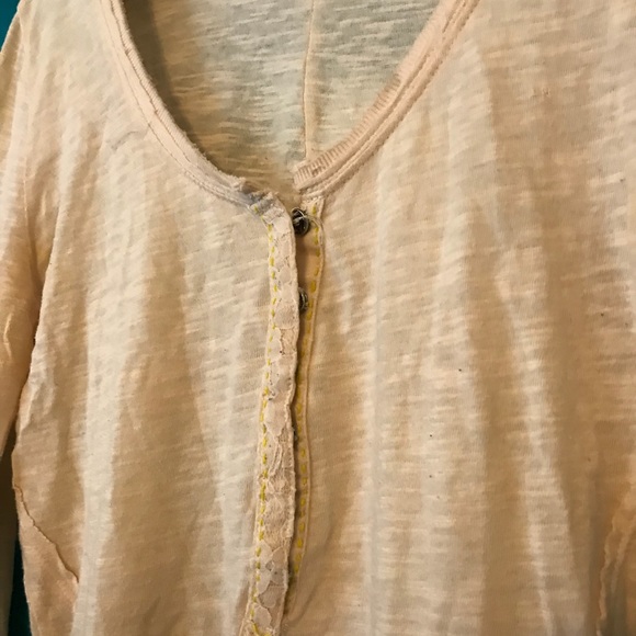 Free People Lace Sleeve button up shirt - Picture 3 of 4